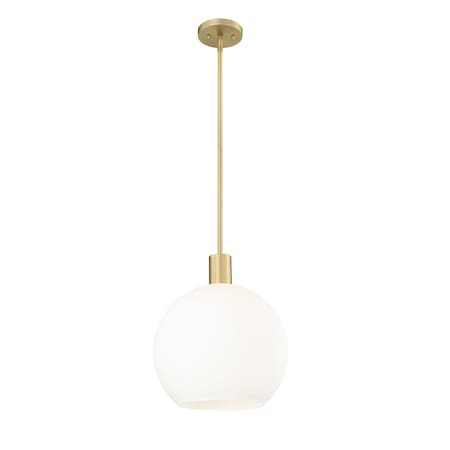 Z-Lite Margo 1 Light Pendant, Olde Brass & White 7500P14-OBR